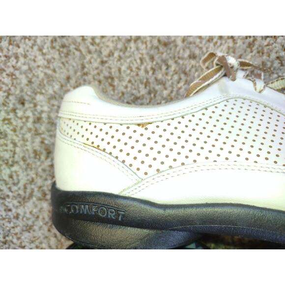 FootJoy eComfort Golf Spikes Women's 10M White Vented Leather - Picture 8 of 11